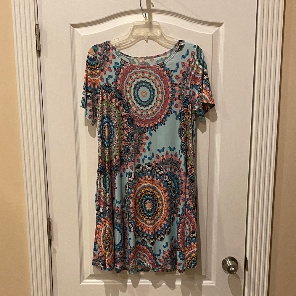 Colorful Mandala Print Dress